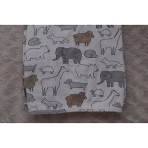 Carter's Baby Blanket White Gray Tan Elephant Giraffe Turtle Fox Bear Sheep Dog